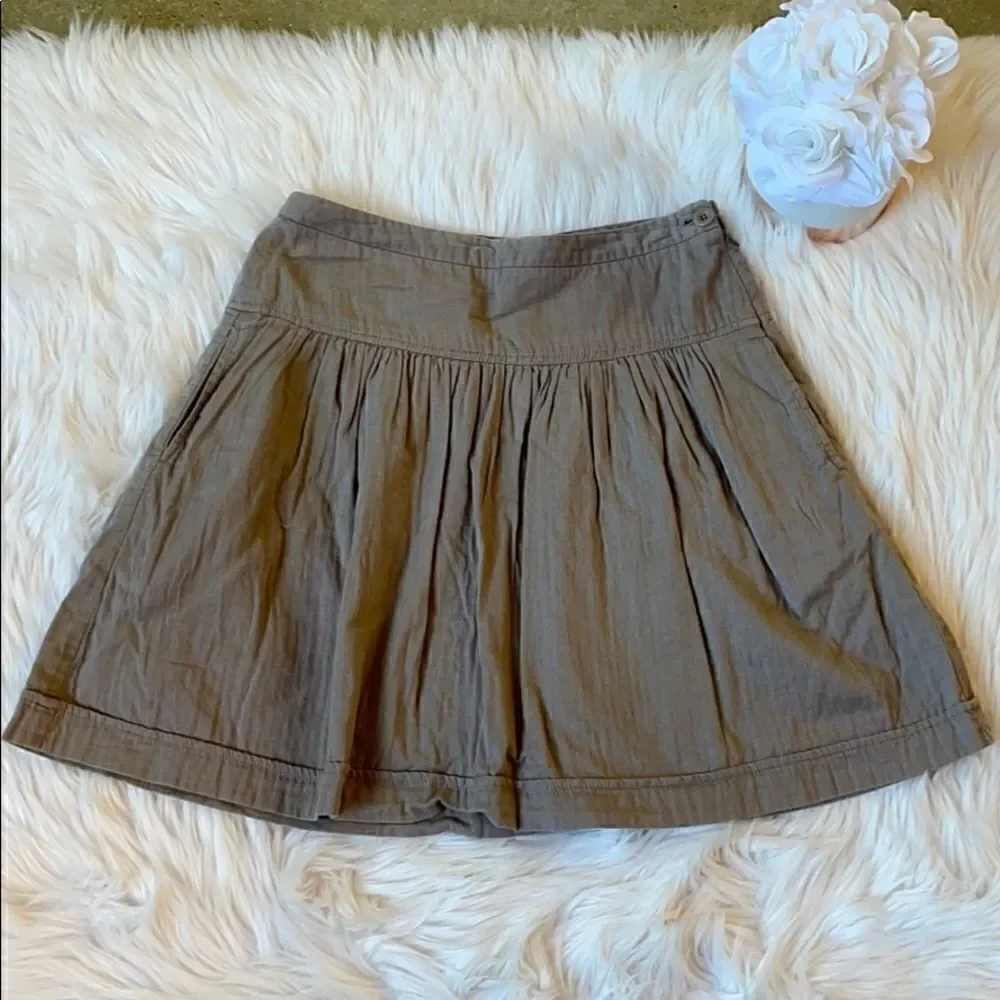 GAP Fit and Flare Brown Mini Skirt with Pockets (Size: 1)